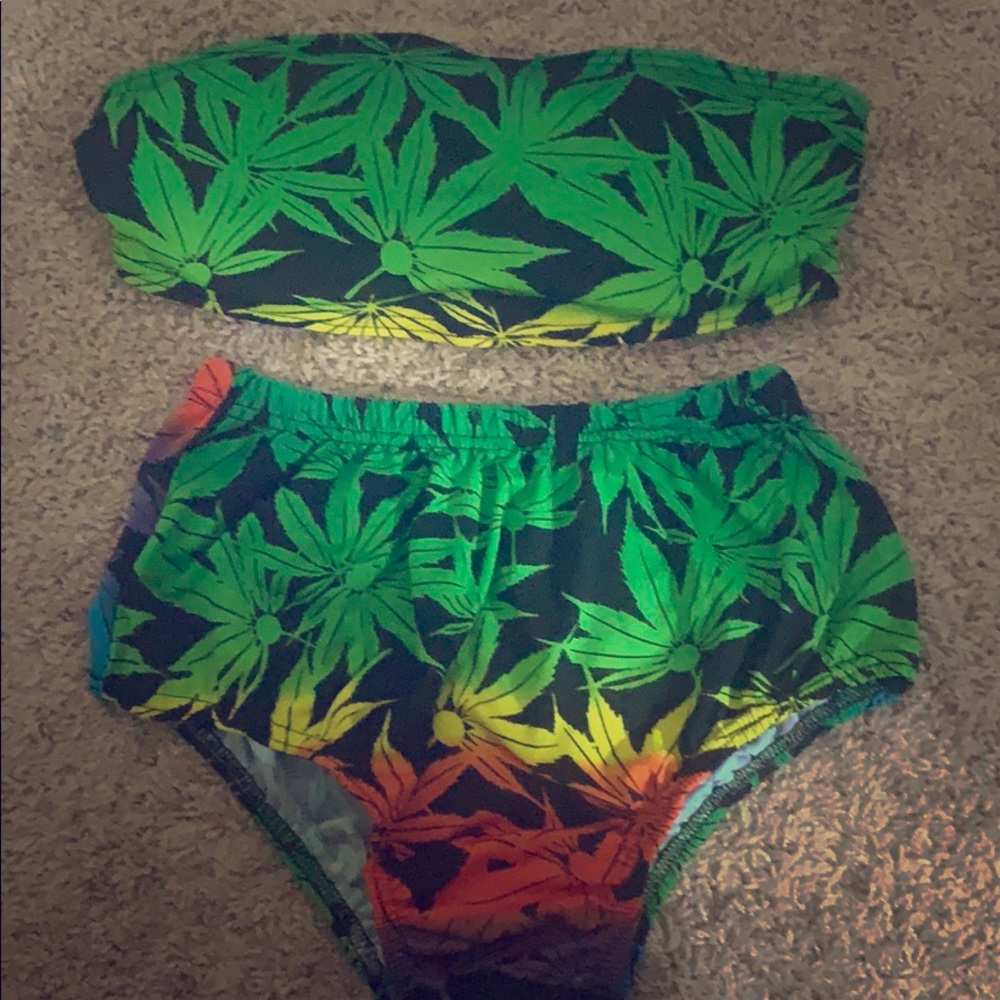 High waisted bathing suit